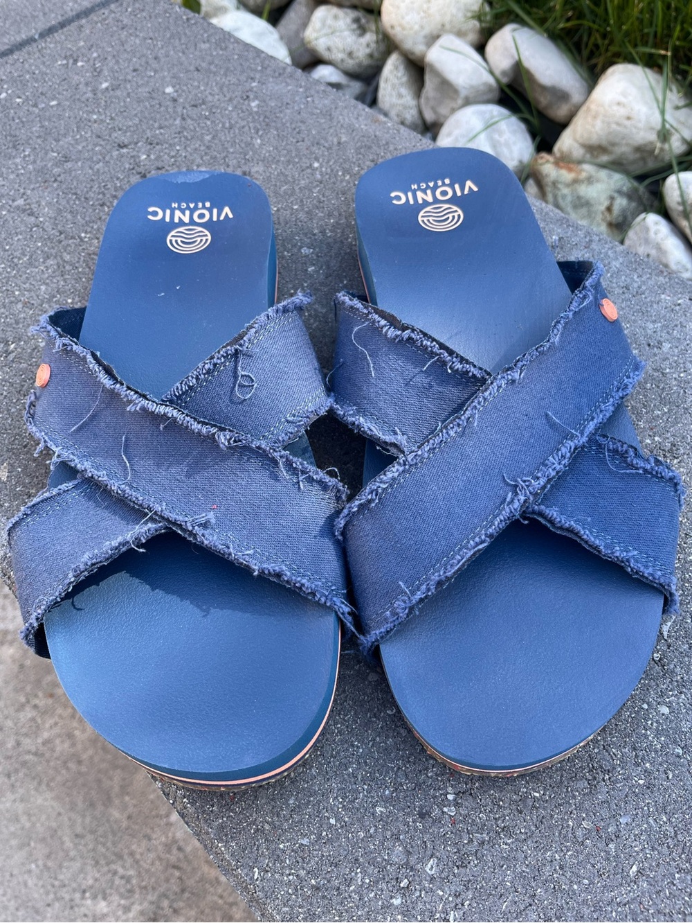 Vionic Panama Beach Orthotic Slides - Navy